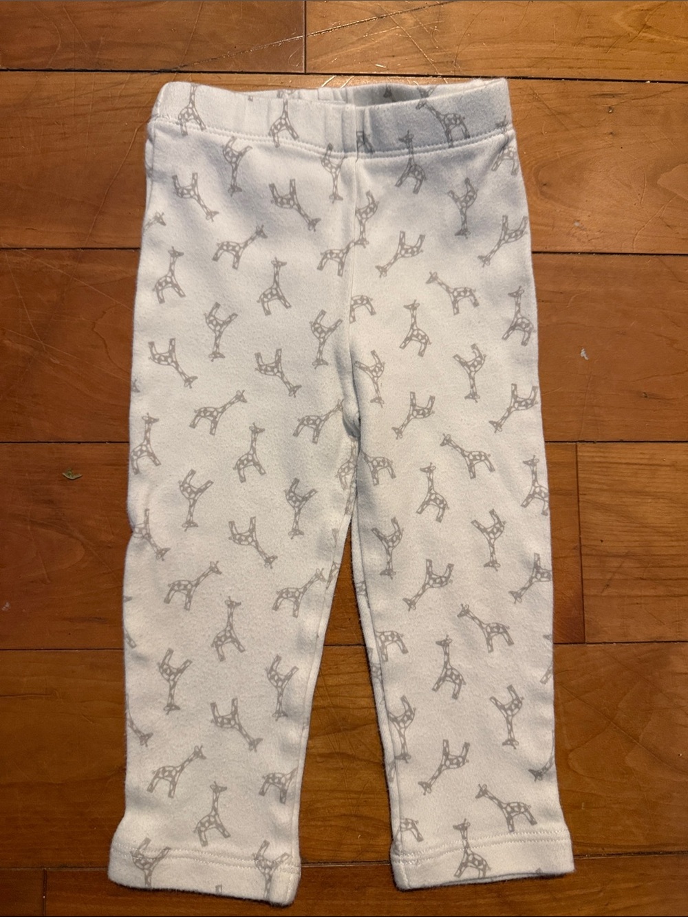Mud Pie White and Gray Giraffe Print Kids Leggings